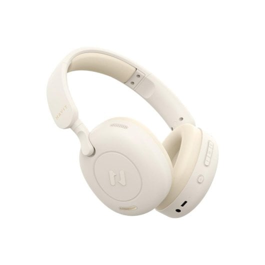 Casque Havit H655BT sans fil et filaire Bluetooth avec Réduction Active du Bruit Micro intégré Beige