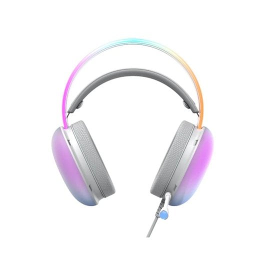 Casque Havit 6939119064990 filaire gaming avec micro perche rétroéclairé blanc