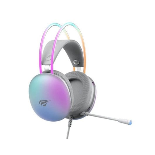 Casque Havit 6939119064990 filaire gaming avec micro perche rétroéclairé blanc