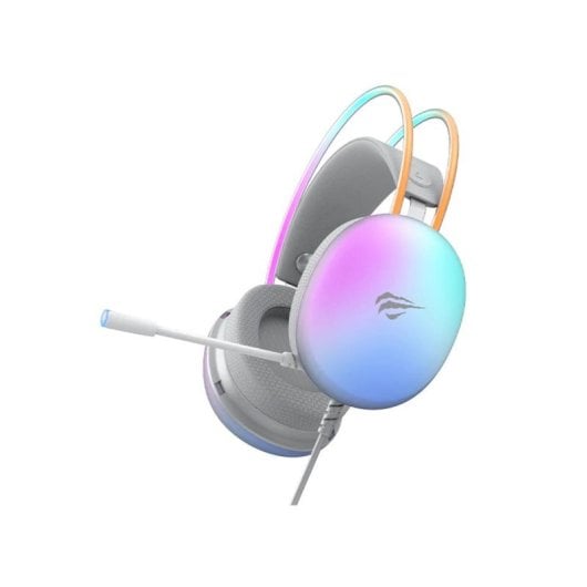Casque Havit 6939119064990 filaire gaming avec micro perche rétroéclairé blanc