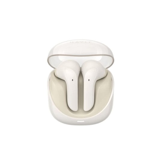 Auriculares Havit 6939119079918 inalámbricos Bluetooth para música con modo gaming beige