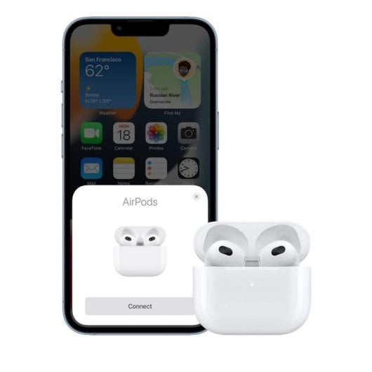 Ecouteurs Apple AirPods 3 sans fil Bluetooth intra-auriculaires, contrôle tactile, IPX4, blanc