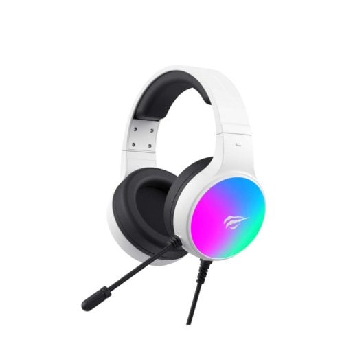 Casque Havit H2043U filaire USB pour gaming avec micro à perche noir et blanc