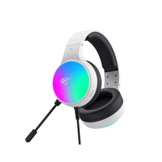 Casque Havit H2043U filaire USB pour gaming avec micro à perche noir et blanc
