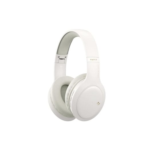 Auriculares Havit 6939119098315 inalámbricos y con cable Bluetooth 5.1 para llamadas y música, plegables beige