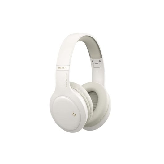 Auriculares Havit 6939119098315 inalámbricos y con cable Bluetooth 5.1 para llamadas y música, plegables beige