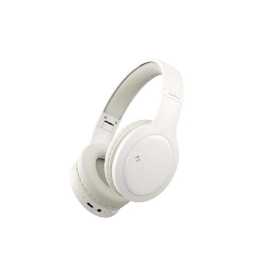 Auriculares Havit 6939119098315 inalámbricos y con cable Bluetooth 5.1 para llamadas y música, plegables beige