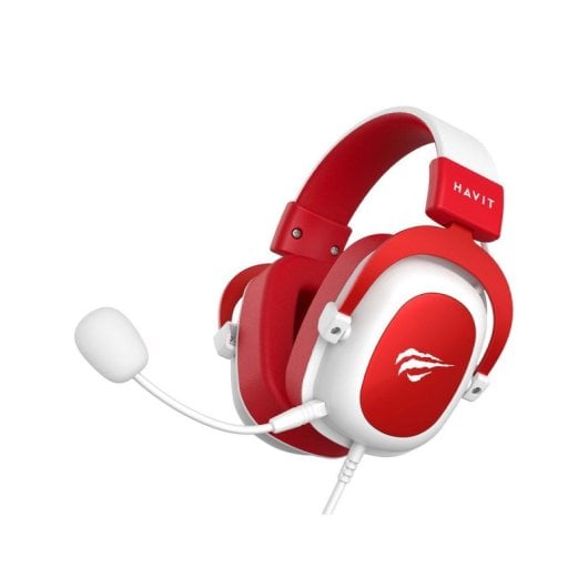 Casque Havit 6950676214147 filaire Jack 3,5 mm pour gaming micro serre-tête rouge blanc