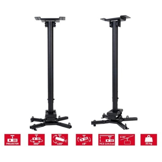 Support projecteur Fonestar SPR-570N plafond orientable extensible 35 kg noir