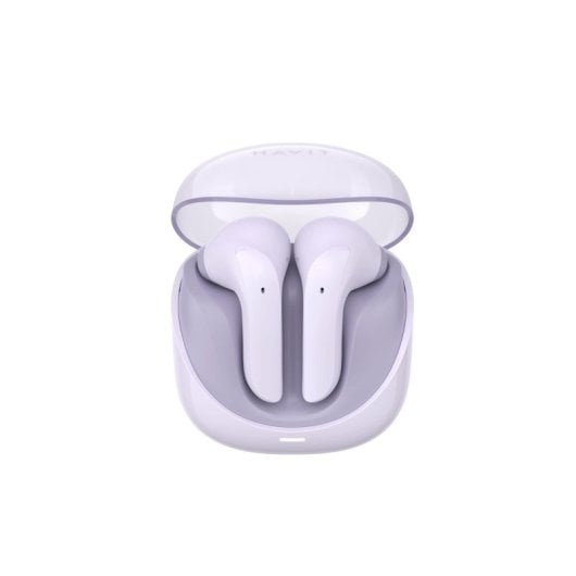 Auriculares Havit 6939119079086 inalámbricos Bluetooth para música, modo gaming, color violeta