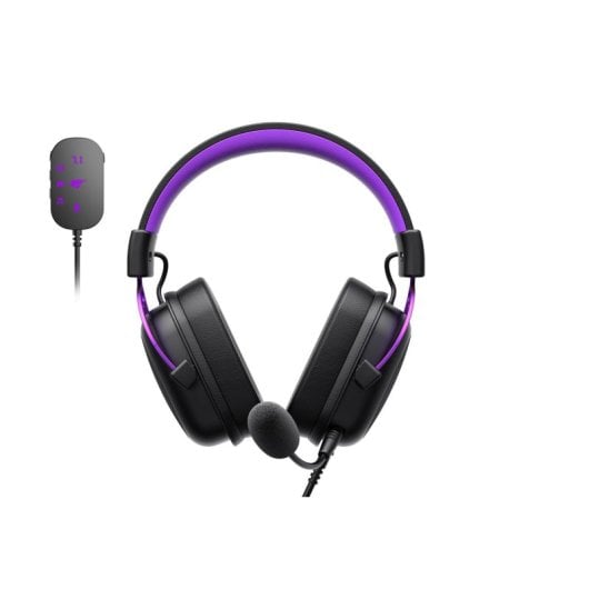 Casque Havit H2002C+U filaire Jack 3,5 mm spécial gaming avec micro détachable noir violet