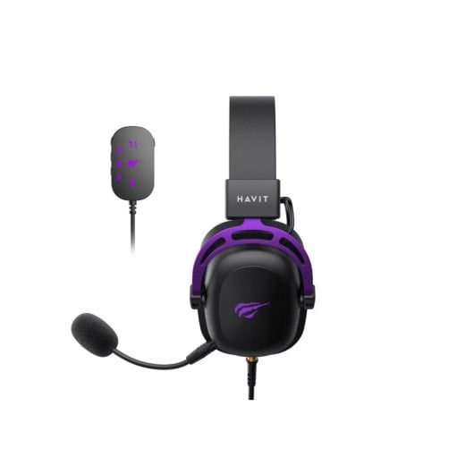 Casque Havit H2002C+U filaire Jack 3,5 mm spécial gaming avec micro détachable noir violet