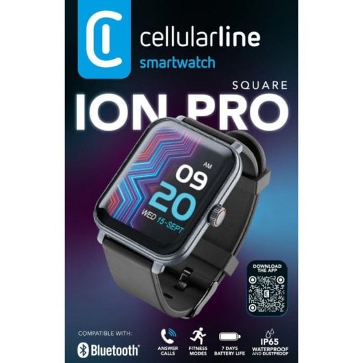 Cellularline ION PRO Square Bluetooth 46mm TFT Schwarz IP67 SpO2 Pulsmesser Schlafmonitor