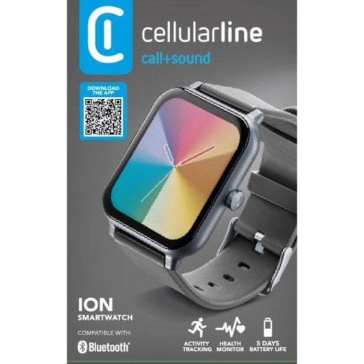 Cellularline ION Bluetooth 40mm LED IPS Nero Autonomia 5 giorni SpO2 Cardiofrequenzimetro