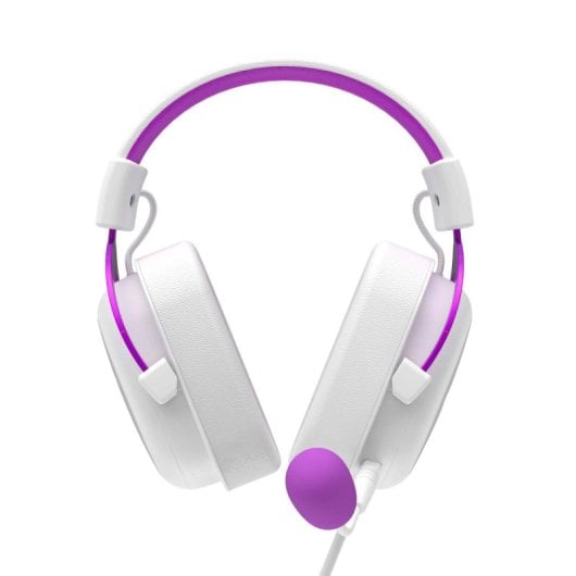 Casque Havit 6950676214154 filaire pour gaming avec microphone, violet et blanc