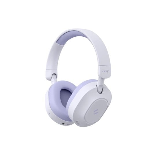 Auriculares Havit H668BT inalámbricos y con cable Bluetooth con Cancelación Activa de Ruido, uso diario, color violeta