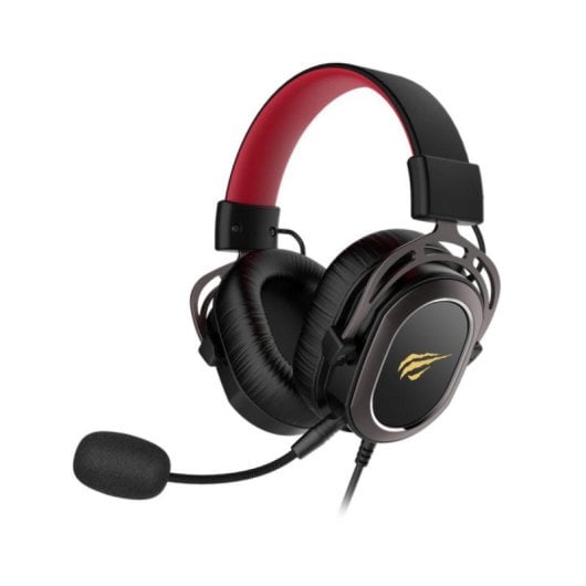 Casque Havit H2008D filaire mini-jack pour gaming avec micro, noir et rouge