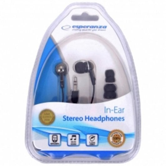Ecouteurs Esperanza EH125 filaires connectivite jack 3,5 mm usage musique noir graphite