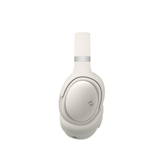 Casque Havit H630BT sans fil et filaire Bluetooth pour musique avec micro intégré beige