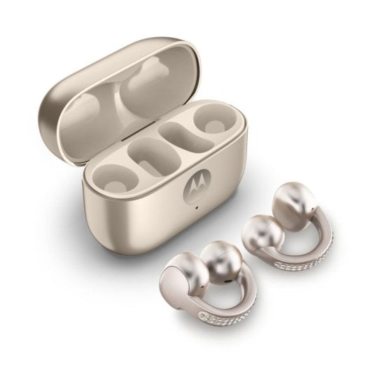Auriculaires Motorola moto buds loop sans fil Bluetooth avec Réduction de Bruit, waterproof, beige