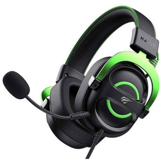 Casque Havit 6939119065164 filaire Jack pour gaming avec microphone serre-tête noir vert