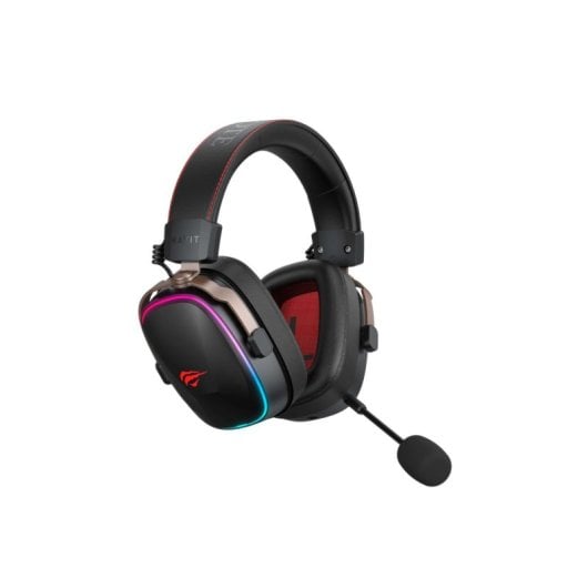 Casque Havit 6939119065584 Gaming filaire et sans fil Bluetooth, micro boom, noir et rouge