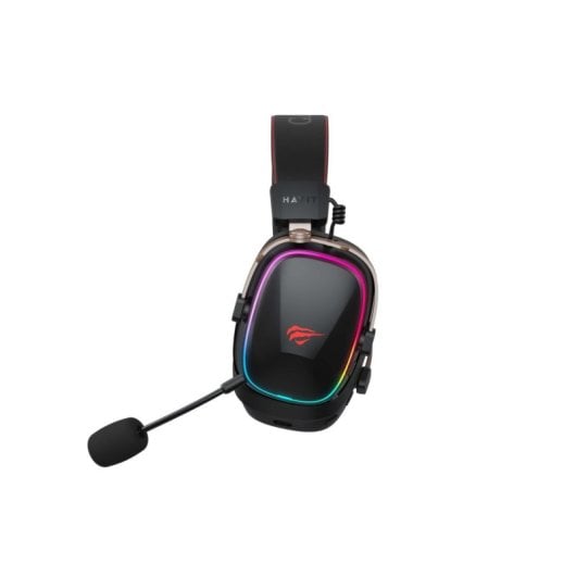 Casque Havit 6939119065584 Gaming filaire et sans fil Bluetooth, micro boom, noir et rouge