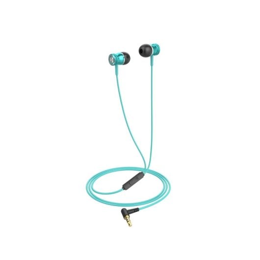 Casque Havit HV-H2178D filaire jack 3,5 mm pour musique, intra-auriculaire, bleu