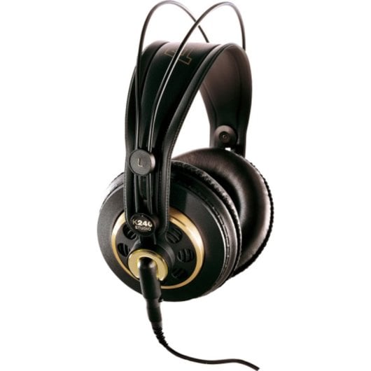 AKG K240 Studio Auscultadores de Estúdio Semi-abertos com Cabo Jack 3,5mm e Adaptador 6,5mm Pretos/Dourados