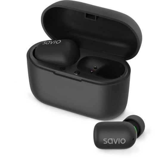 Auriculares Savio TWS-09 Inalámbricos Bluetooth para Chamadas e Música com IPX5 Pretos