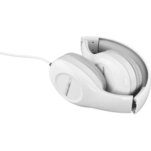 Auriculares Esperanza EH138W con cable, conexión jack 3,5 mm, música, plegables, cancelación de ruido, blancos