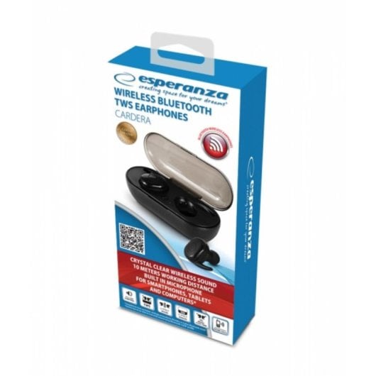 Kopfhörer Esperanza TWS CARDERA kabellos Bluetooth In-Ear für Anrufe und Musik Schwarz