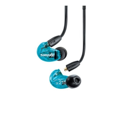 Auriculares Shure AONIC 215 com fio controlo em linha Cancelamento Ativo de Ruído Azul Translúcido