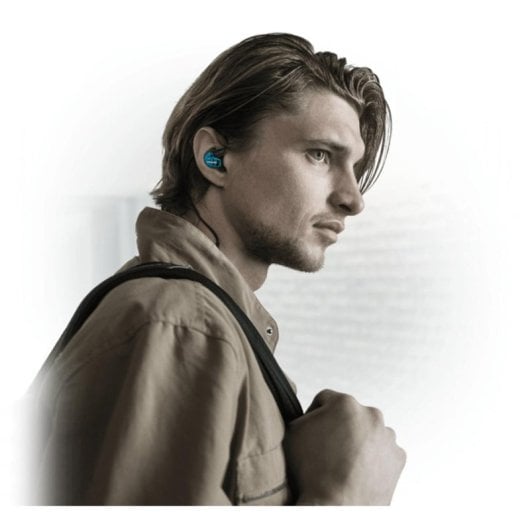 Auriculares Shure AONIC 215 com fio controlo em linha Cancelamento Ativo de Ruído Azul Translúcido