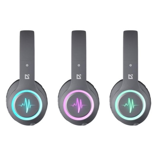 Auricolari Defender FREEMOTION B571 LED Wireless e Cablati Bluetooth per Chiamate Musica Sport Grigio