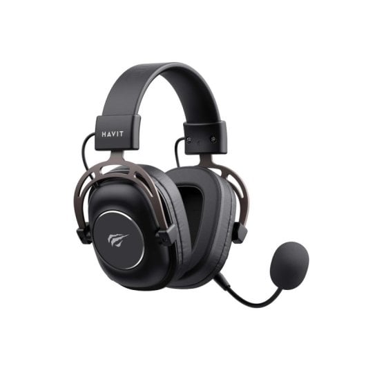 Auriculares Havit H2002YG inalámbricos y con cable Bluetooth para gaming con micrófono, negro y ocre