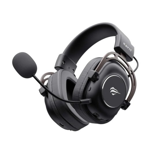 Auriculares Havit H2002YG inalámbricos y con cable Bluetooth para gaming con micrófono, negro y ocre