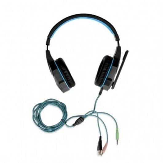 Kopfhörer iBox X8 kabelgebunden 3,5 mm/USB Gaming mit Beleuchtung Schwarz Blau