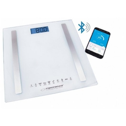 Báscula personal electrónica Esperanza EBS016W Bluetooth 180 kg Blanco IMC OLED Vidrio