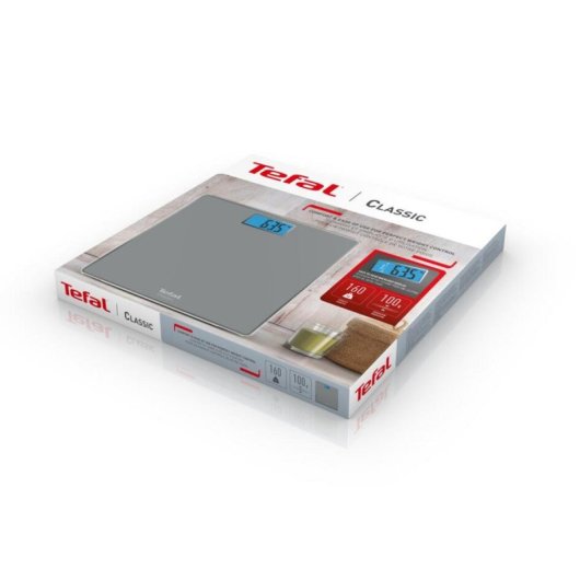 Báscula personal Tefal Classic PP1500 electrónica 160 kg vidrio templado plata