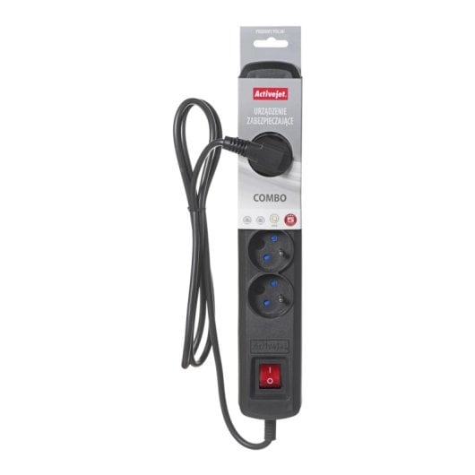 Multiprise Activejet ACP-5GN 5 m 5 prises Type E protection et interrupteur