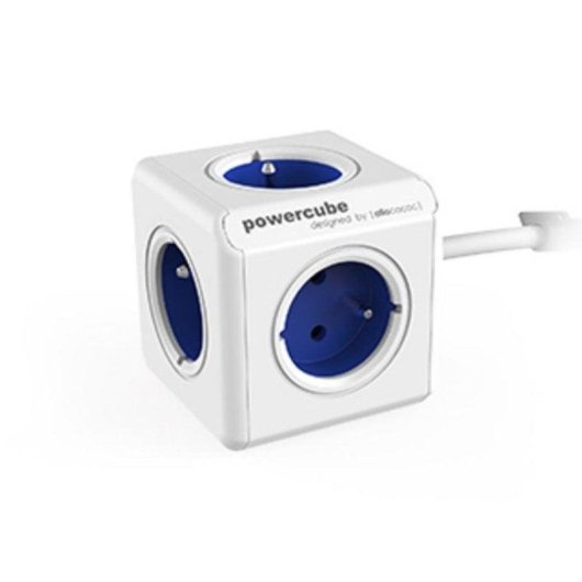 Régua de tomadas Allocacoc PowerCube Extended Type E 5 tomadas 1,5 m azul interior