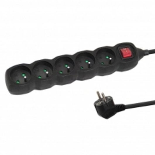 Regleta Esperanza ELK215K 5 tomas tipo E 3 m negra interior con protección infantil