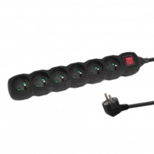 Regleta Esperanza ELK218K 6 tomas Tipo E 3 m Interior Negra Protección infantil