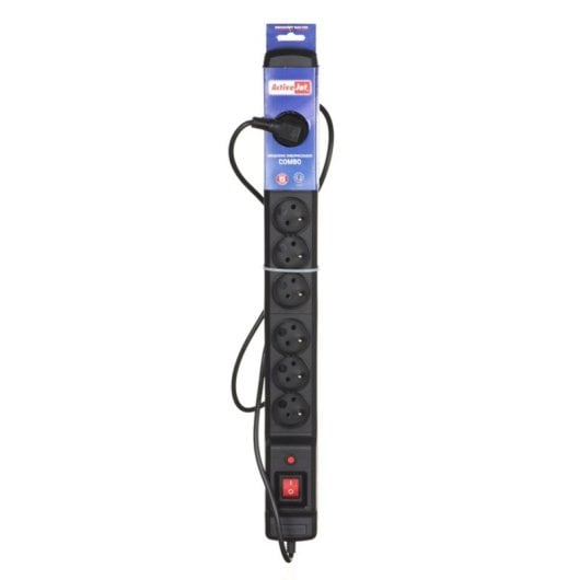 Extensão elétrica Activejet COMBO 9GN 5M 9 tomadas 5 m Tipo E Preto