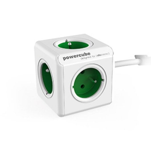 Multiprise Allocacoc PowerCube Extended Type E 5 prises 1,5 m intérieur vert