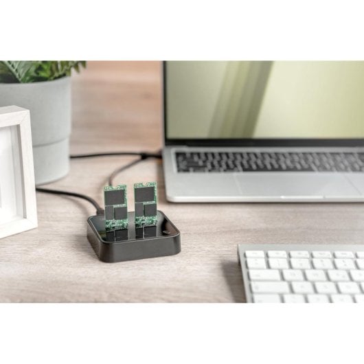 Estacao de acoplamento Digitus DS-50230 2x M.2 NVMe USB-C clonacao offline 10Gbps Preto