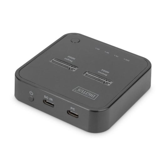 Estacao de acoplamento Digitus DS-50230 2x M.2 NVMe USB-C clonacao offline 10Gbps Preto