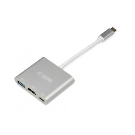 iBox IUH3CFT1 Hub USB-C com HDMI, USB 3.2 Gen1 Tipo-A e Tipo-C Prateado