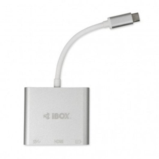 iBox IUH3CFT1 Hub USB-C com HDMI, USB 3.2 Gen1 Tipo-A e Tipo-C Prateado